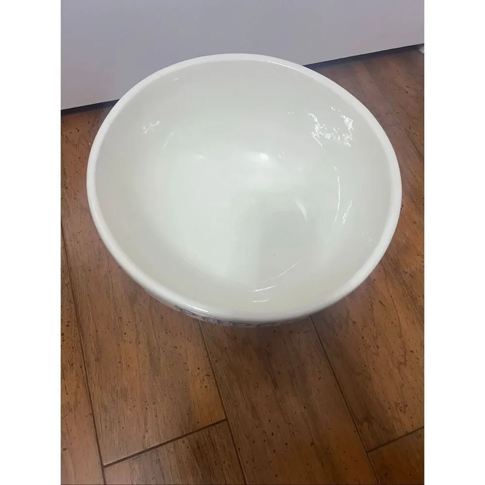 Vintage Large Heavy Pottery Popcorn Serving Bow Or Mixing Bowl